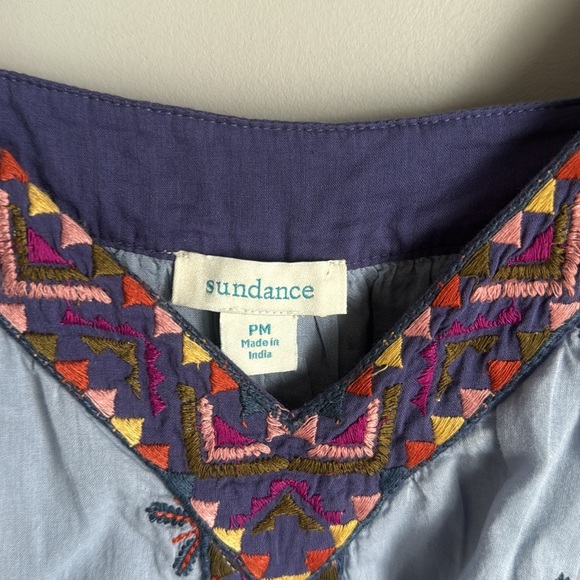 Sundance Blue Boho Wandering Soul Embroidered Midi Sleeveless Dress MP - Picture 5 of 12